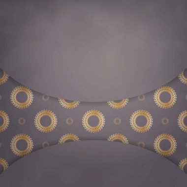 Klasik altın süslemeli kahverengi broşür tipografi için hazırlandı.