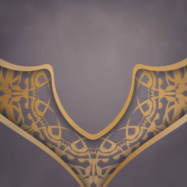 Tebrik etmek için altın desenli kahverengi broşür..