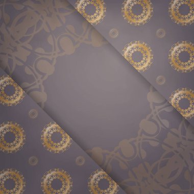 Üzerinde tipografi için Hint altınları bulunan kahverengi kartpostallı şablon..