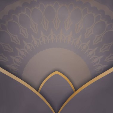 Kahverengili Broşür ve tipografi için hazırlanan Yunan altın desenli.