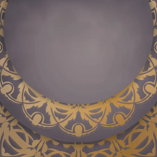 Приветствие Флаер Коричневый Мандала Золотой Узор Вашего Бренда — стоковый вектор