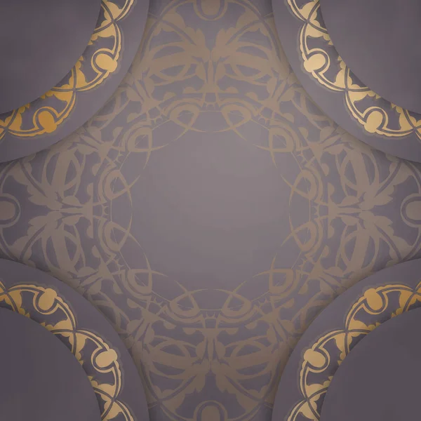 Приветствие Флаер Коричневом Цвете Мандалой Золотым Узором Вашего Дизайна — стоковый вектор