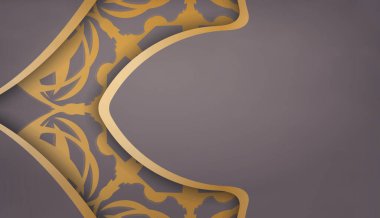 Yunan altın süslemeleri ile kahverengi arkaplan ve metin altında yer