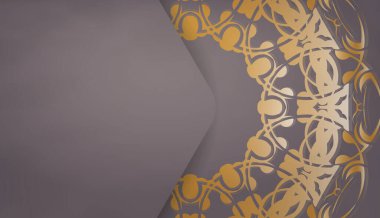 Kahverengi afiş, Hint altını desenli ve senin metnin altında