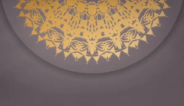 あなたのロゴの下のデザインのための抽象的な金のパターンを持つ茶色のバナー — ストックベクタ