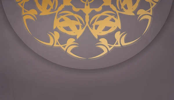 Коричневый Баннер Индийским Золотым Узором Дизайна Вашим Логотипом Текстом — стоковый вектор