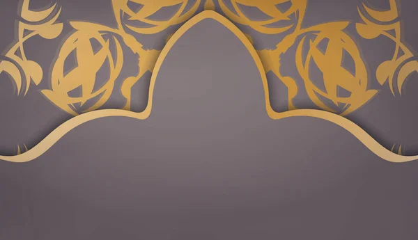 Фон Коричневом Цвете Винтажным Золотым Орнаментом Оформления Ваш Текст — стоковый вектор