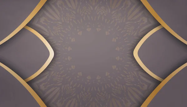 Modèle Bannière Couleur Marron Avec Ornement Mandala Pour Conception Sous — Image vectorielle