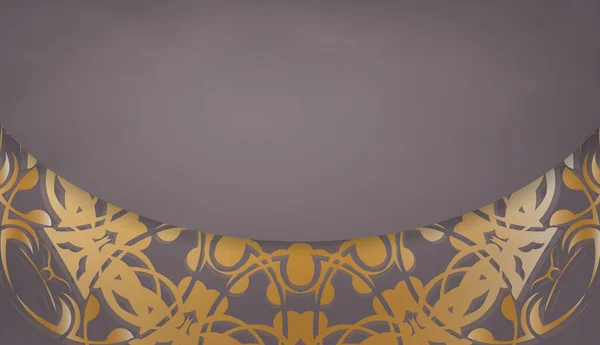 Hintergrund Brauner Farbe Mit Mandala Goldornament Und Platz Für Text — Stockvektor