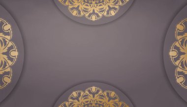 Metin altında tasarım için lüks altın desenli kahverengi pankart