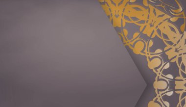 Metin altında tasarım için soyut altın desenli kahverengi arkaplan