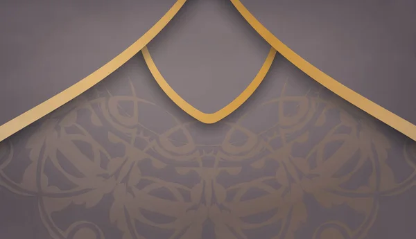 Banner Marrom Com Padrão Ouro Abstrato Espaço Logotipo — Vetor de Stock