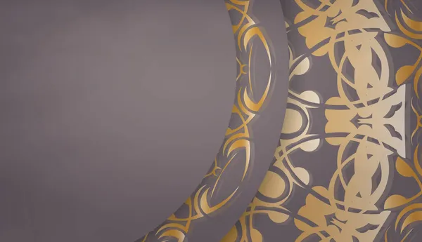 Metin Altında Tasarım Için Mandala Altın Süslemeli Arkaplan Kahverengi — Stok Vektör