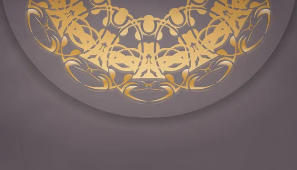 文字の下にデザインのためのヴィンテージゴールド装飾と茶色の色の背景 — ストックベクタ
