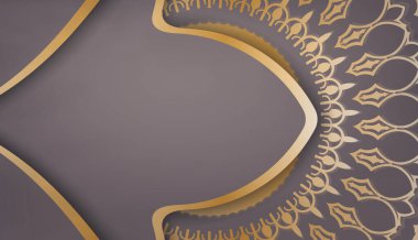 Soyut altın desenli kahverengi pankart ve metninizin altına