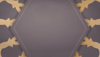 Yunan altın süslemeleri ve logo veya metin yeri ile kahverengi arkaplan