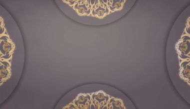 Yazılarınızın altında tasarım için mandala altın süsü ile kahverengi renkli pankart