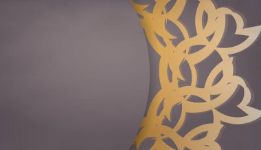 Logo veya metin tasarımı için lüks altın desenli kahverengi pankart