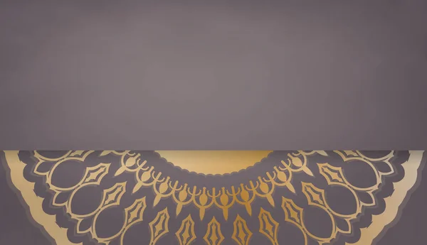 抽象的な金のパターンとあなたのロゴやテキストの下に配置茶色のバナーテンプレート — ストックベクタ