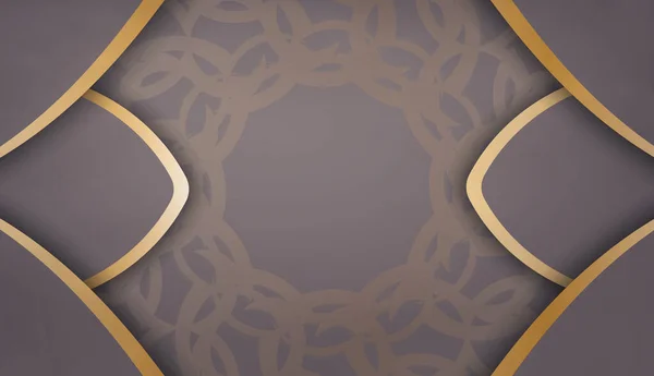 Logo Veya Metin Altında Tasarım Için Klasik Altın Desenli Kahverengi — Stok Vektör