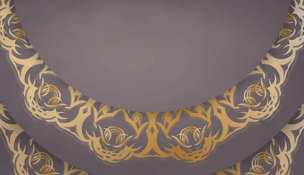 Braunes Banner Mit Antikem Goldmuster Und Textfläche — Stockvektor