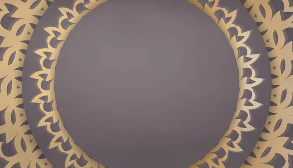 Hintergrund Brauner Farbe Mit Mandala Goldornament Und Platz Für Text — Stockvektor