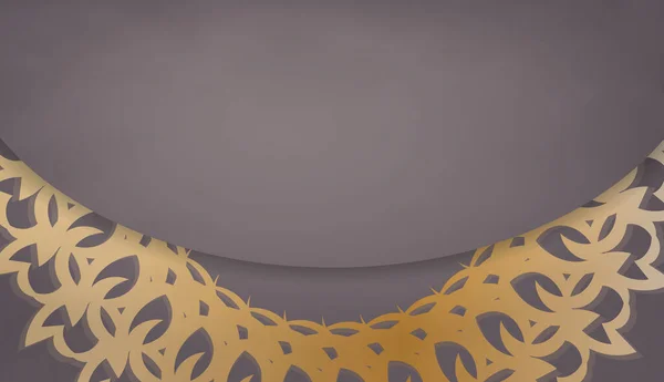 Hintergrund Brauner Farbe Mit Indischem Goldmuster Zur Gestaltung Unter Ihrem — Stockvektor