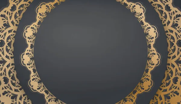 Schwarzer Hintergrund Mit Abstraktem Goldmuster Für Die Gestaltung Unter Ihrem — Stockvektor