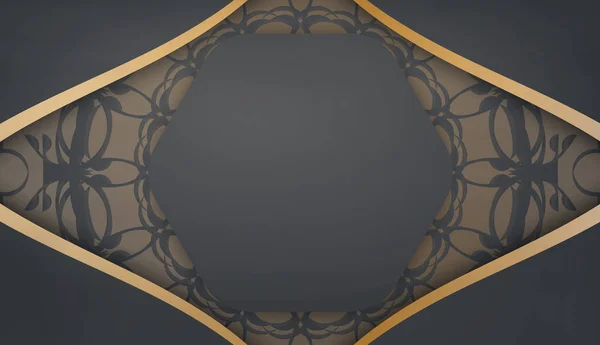 Modèle Bannière Couleur Noire Avec Ornement Mandala Pour Conception Sous — Image vectorielle