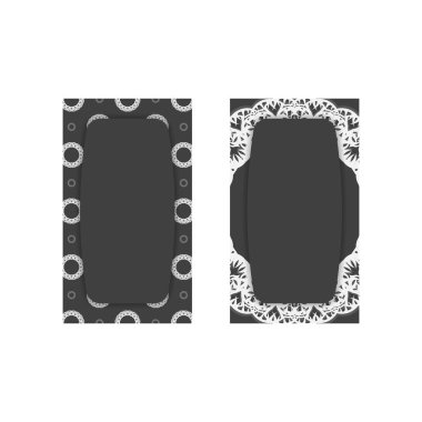 Logo veya metin altında tasarım için soyut beyaz desenli siyah pankart