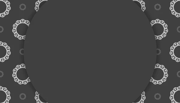 Bannière Noire Avec Motif Blanc Grec Espace Pour Logo Texte — Image vectorielle