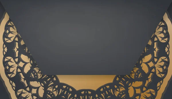 Modèle Bannière Couleur Noire Avec Motif Abstrait Pour Conception Sous — Image vectorielle