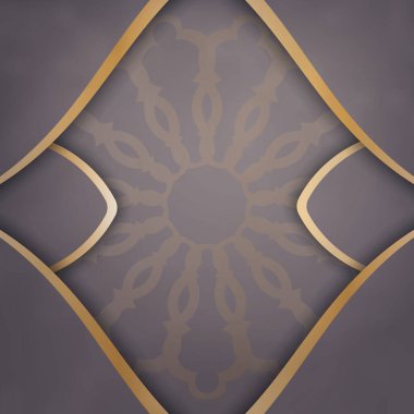 Broşür kahverengi ve mandala altın süsü tasarlamanız için..