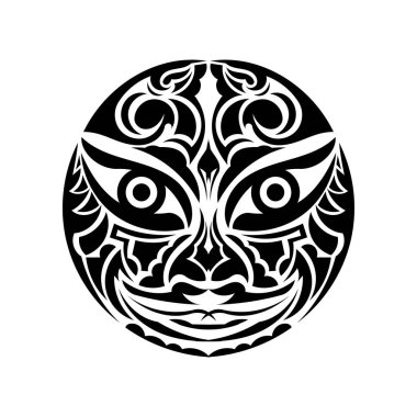 Kabile Afrika maskesi vektör simgesi. Siyah vektör simgesi beyaz arka plan Afrika maskesi üzerinde izole edilmiş..