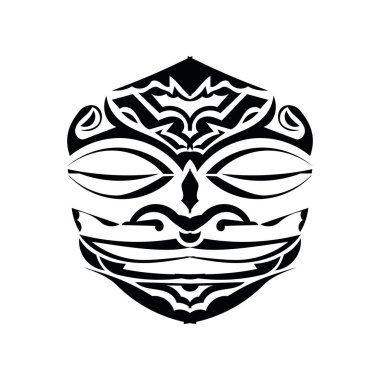 Kabile maskesi vektörde yaptı. İzole geleneksel totem sembolü.