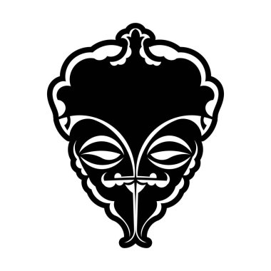 Kabile Afrika maskesi vektör simgesi. Siyah vektör simgesi beyaz arka plan Afrika maskesi üzerinde izole edilmiş..