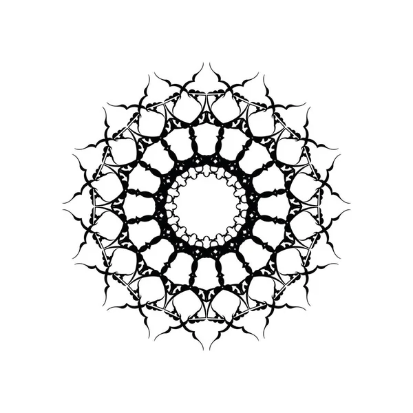 Vettore Mandala Bianco Nero Isolato Bianco Elemento Decorativo Circolare Disegnato — Vettoriale Stock