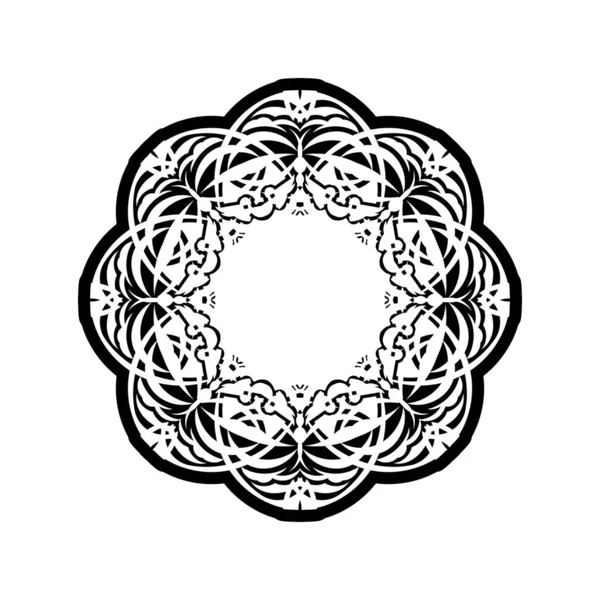 Vector Mandala Blanco Negro Aislado Blanco Vector Dibujado Mano Elemento — Archivo Imágenes Vectoriales