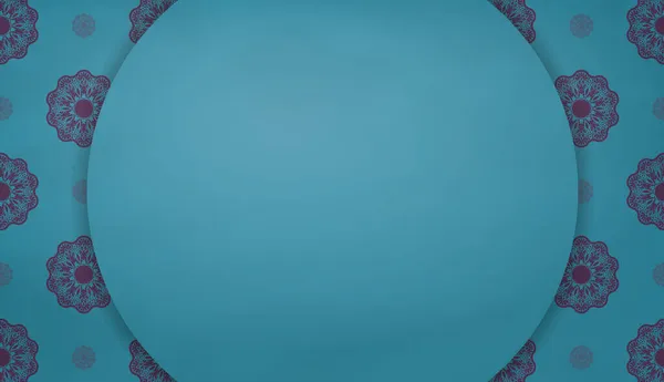Baner Couleur Turquoise Avec Motif Violet Luxueux Pour Conception Sous — Image vectorielle