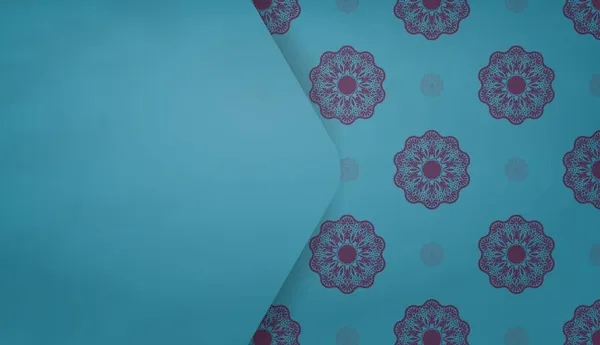 Baner Couleur Turquoise Avec Motif Violet Indien Pour Conception Sous — Image vectorielle