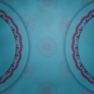 Markanız için klasik mor desenli turkuazlı broşür..