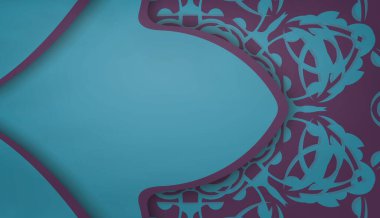 Logonuz altında tasarlamak için klasik mor desenli turkuaz pankart