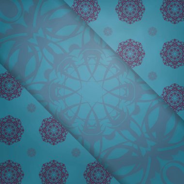 Tebrikler için mor mandala desenli turkuaz broşür..