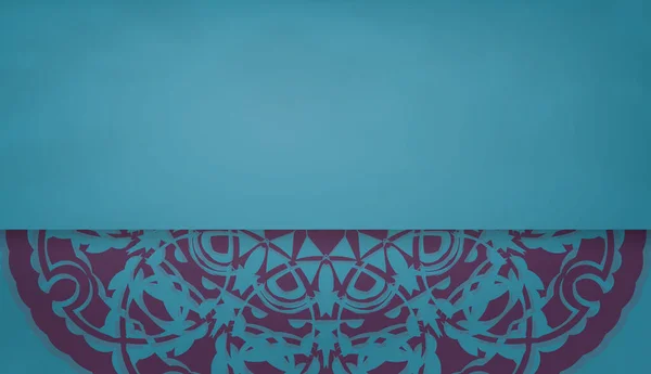 Türkis Hintergrund Mit Griechisch Lila Muster Für Die Gestaltung Unter — Stockvektor