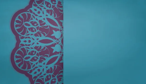 Modèle Bannière Turquoise Avec Ornement Violet Luxe Pour Conception Logo — Image vectorielle