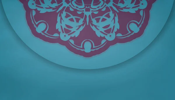 Бирюзовый Баннер Абстрактным Фиолетовым Орнаментом Дизайна Логотипа — стоковый вектор