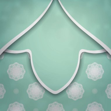 Antika beyaz desenli naneli bir broşür tipografi için hazırlanır..