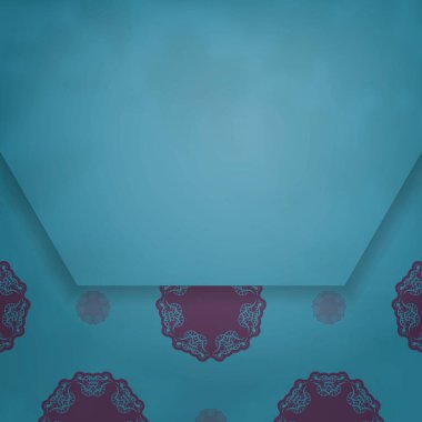 Yeşil renkli tebrik kartı. Mor mandala süsü basılmaya hazır..