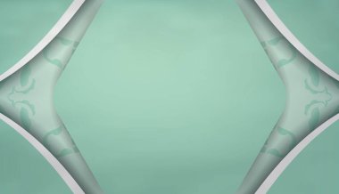 Logonuz altında tasarım için soyut beyaz desenli nane rengi arkaplanı