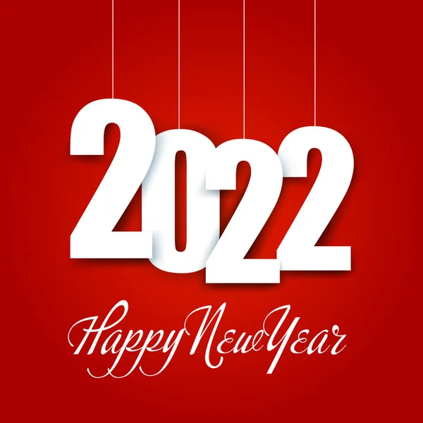 Mulţi Ani 2022 Banner Roşu Anul Nou Vector — Vector de stoc